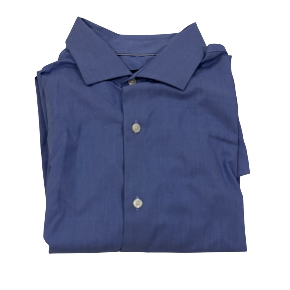 M3-46 TOMMY HILFIGER Men's TheFlex Supima Button Down Dress Shirt Blue XL